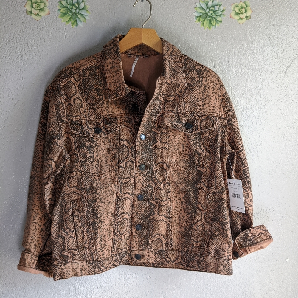 NWT Free People Snake Trucker Jacket